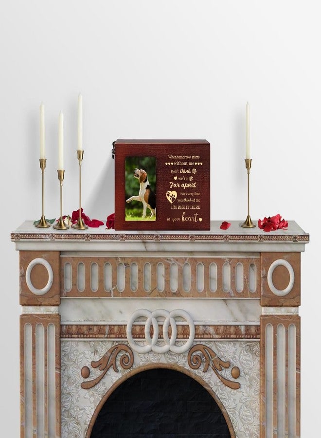 GLASSWINDS Pet Urns for Dog Ashes Wooden Pet Cremation Urn with Photo Frame Cat Dog Urns for Ashes Large Keepsake Memory Box Sympathy Gift for Pets Loss Remembrance Chest (Brown,7.87"x5.51"x5.51") - Image 5